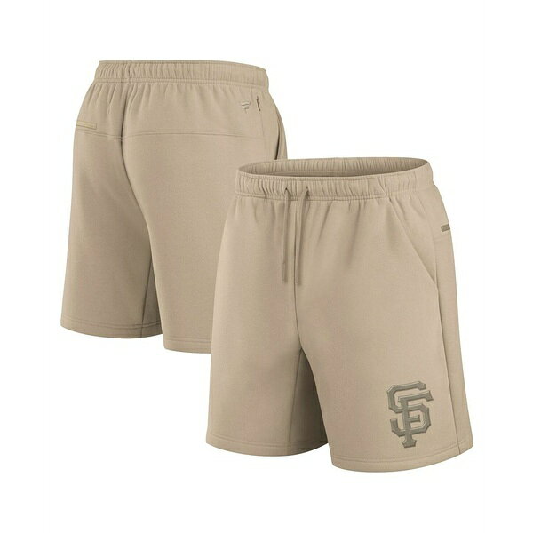 ファナティクス シグネチャー メンズ カジュアルパンツ ボトムス Men's and Women's Khaki San Francisco Giants Elements Super Soft Fleece Shorts Khaki
