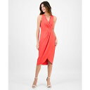 アンクライン レディース ワンピース トップス Women's Sleeveless Tulip-Hem Midi Dress Hibiscus Red