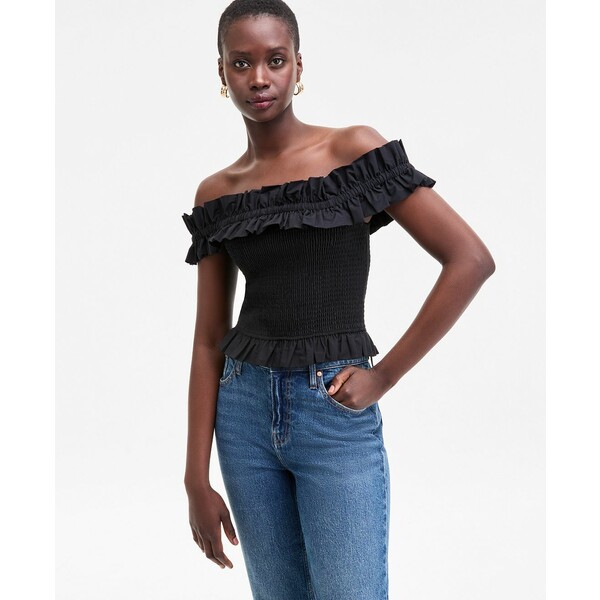 オン サーティフォース レディース カットソー トップス Women's Off-The-Shoulder Smocked Top, Exclu..