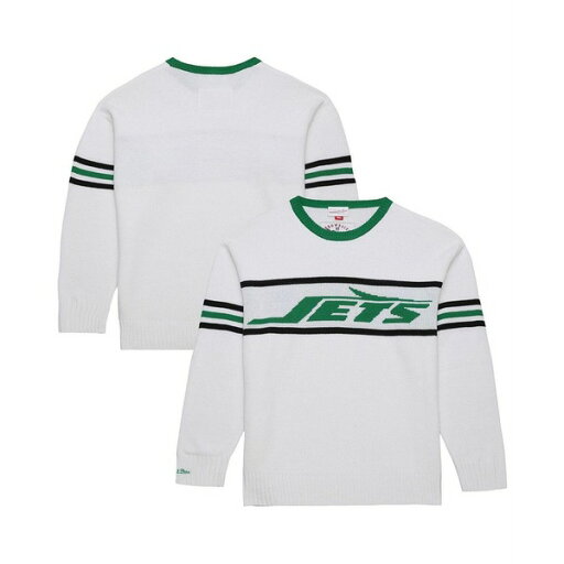 ミッチェル&ネス メンズ ニット&セーター アウター Men's White New York Jets Throwback 1984 Pullover Sweater White ミッチェル&ネス メンズ ニット&セーター アウター Men's White New York Jets Throwback 1984 Pullover Sweater White