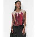ダナ キャラン ニューヨーク レディース カットソー トップス Women's Printed Cap-Sleeve Crewneck Top June Bru...