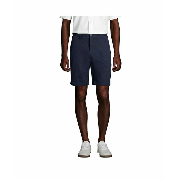 ランズエンド メンズ カジュアルパンツ ボトムス Men's Big & Tall Traditional Fit 9 Inch No Iron Chino Shorts Radiant navy(4)