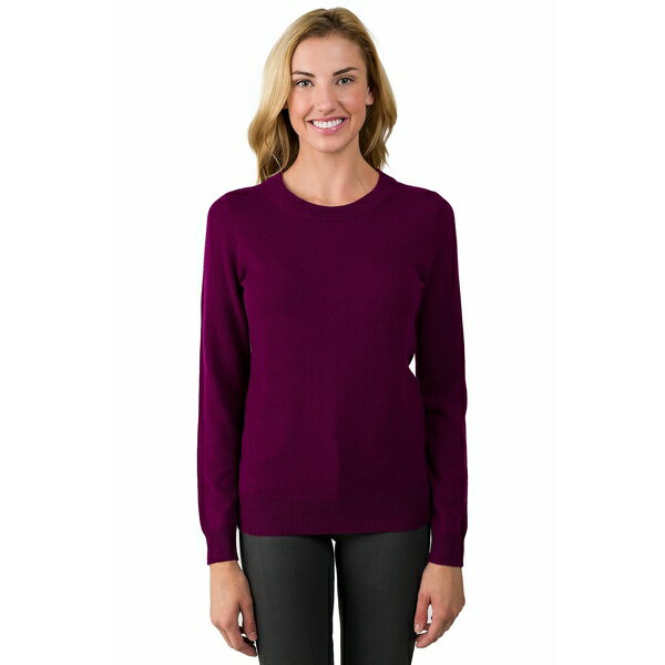 ジェニー リウ レディース ニット&セーター アウター Women's 100% Pure Cashmere Long Sleeve Crew Ne..