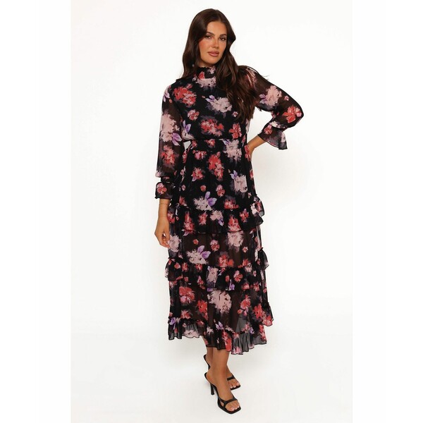 ペタル アンド パップ レディース ワンピース トップス Women's Isadora Long Sleeve Maxi Dress Black blurred floral