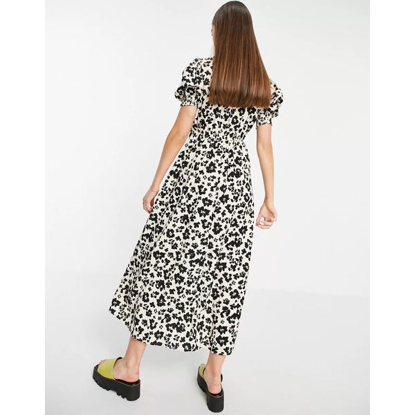 リバーアイランド レディース ワンピース トップス River Island leopard print button through midi dress in brown Print