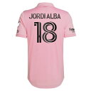 アディダス メンズ ユニフォーム トップス Jordi Alba Ramos Inter Miami CF adidas 2023 The Heart Beat Kit Authentic Player Jersey Pink 2