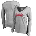 ファナティクス レディース Tシャツ トップス Indiana University South Bend Titans Fanatics Branded Women 039 s AllAmerican Primary Long Sleeve VNeck TShirt Heathered Gray