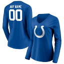 ファナティクス レディース Tシャツ トップス Indianapolis Colts Fanatics Branded Women 039 s Team Authentic Personalized Name Number Long Sleeve VNeck TShirt Royal