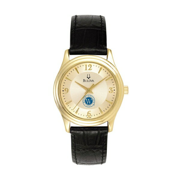 楽天astyブロバ レディース 腕時計 アクセサリー Walsh College Bulova Women's Stainless Steel Watch with Leather Band Gold/Black