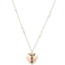 ラルフローレン レディース ネックレス・チョーカー・ペンダントトップ アクセサリー Gold-Tone Baguette Stone Heart Imitation Pearl Beaded Pendant Necklace, 16