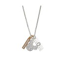 ディズニー レディース ネックレス チョーカー ペンダントトップ アクセサリー Silver Plated Mickey Mouse Mom and Clear Crystal Bar Charm Necklace, 16 2 Extender Yellow