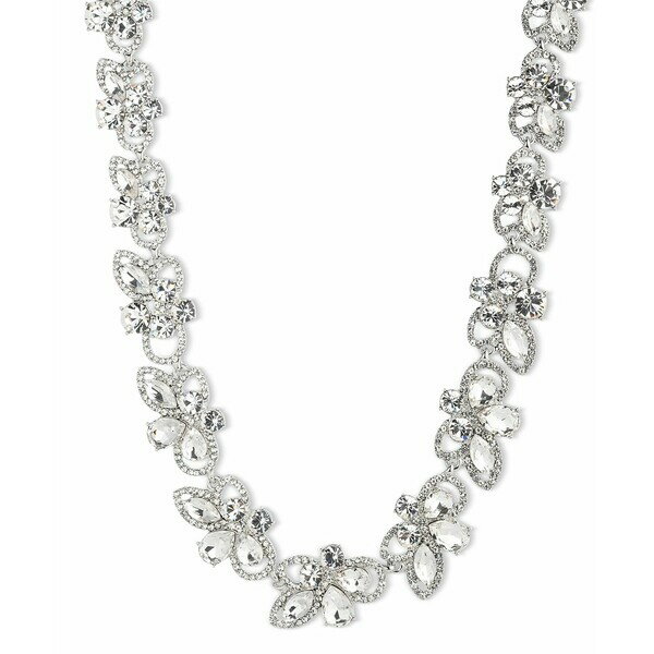 ジバンシー レディース ネックレス・チョーカー・ペンダントトップ アクセサリー Silver-Tone Crystal Petal All-Around Collar Necklace, 16