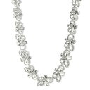 ジバンシー レディース ネックレス・チョーカー・ペンダントトップ アクセサリー Silver-Tone Crystal Petal All-Around Collar Necklace, 16