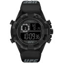 ^CbNX Y rv ANZT[ UFC Men's Kick Digital Black Polyurethane Watch, 49mm Black