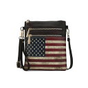 MKFRNV fB[X V_[obO obO Genesis Printed Flag Women's Cross body Bag by Mia K Chocolate