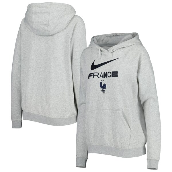 ナイキ レディース パーカー・スウェットシャツ アウター France National Team Nike Women's Lockup Varsity Fleece Raglan Pullover Hoodie Heather Gray