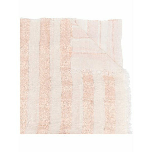 ファビアナ フィリッピ レディース マフラー・ストール・スカーフ アクセサリー ストライプ スカーフ Pink Flax Light Linen