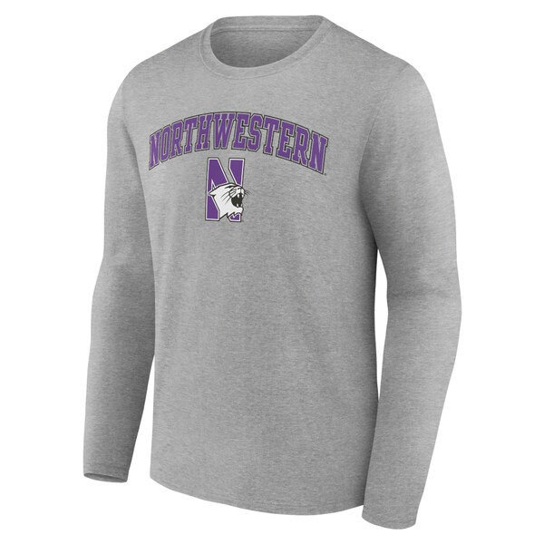 ファナティクス メンズ Tシャツ トップス Northwestern Wildcats Fanatics Branded Campus Long Sleeve TShirt Gray