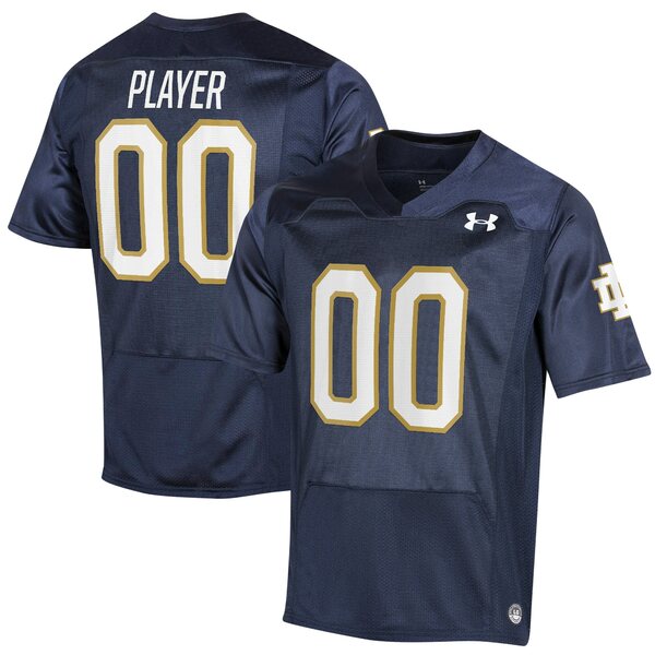 アンダーアーマー メンズ ユニフォーム トップス Notre Dame Fighting Irish Under Armour PickAPlayer NIL Replica Football Jersey Navy 1