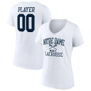 t@ieBNX fB[X TVc gbvX Notre Dame Fighting Irish Fanatics Branded Women's Men's Lacrosse PickAPlayer NIL Gameday Tradition VNeck T Shirt???White