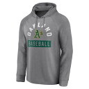 ファナティクス メンズ パーカー スウェットシャツ アウター Oakland Athletics Fanatics Branded No Time Off Raglan Pullover Hoodie Gray