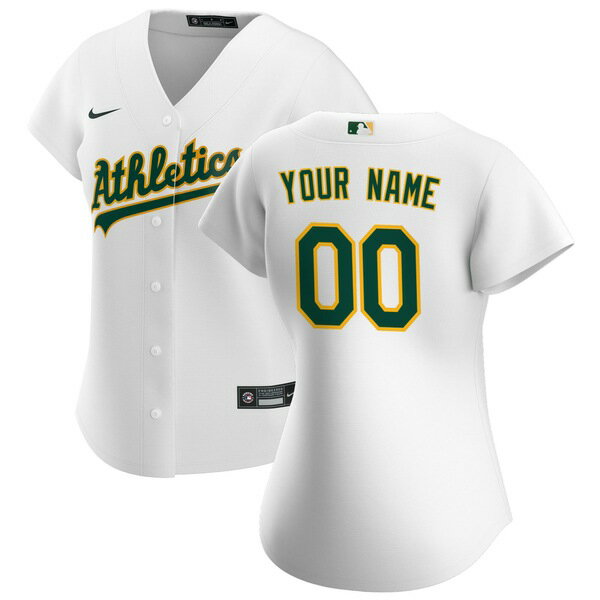 iCL fB[X jtH[ gbvX Oakland Athletics Nike Women's Home Replica Custom Jersey White