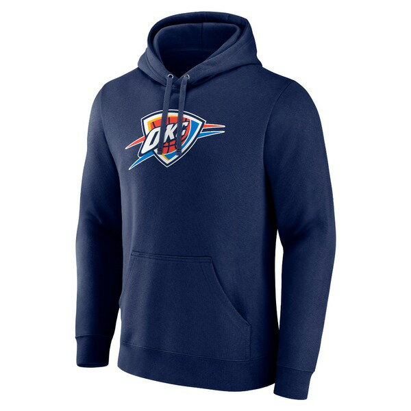 եʥƥ  ѡåȥ  Oklahoma City Thunder Fanatics Branded Primary Logo Pullover Hoodie Navy