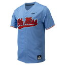 ナイキ メンズ ユニフォーム トップス Ole Miss Rebels Nike Replica FullButton Baseball Jersey Powder Blue