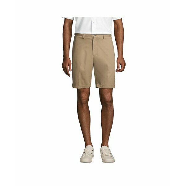 ランズエンド メンズ カジュアルパンツ ボトムス Men's Traditional Fit 9" No Iron Chino Shorts Khaki