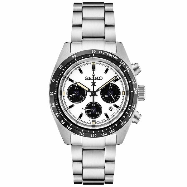 セイコー レディース 腕時計 アクセサリー Men's Chronograph Prospex Speedtimer Solar Stainless Steel Bracelet Watch 39mm Silver(2)