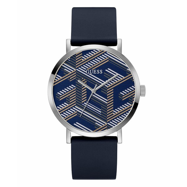 ゲス レディース 腕時計 アクセサリー Men's Analog Navy Silicone Watch 44mm Navy