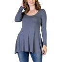 24セブンコンフォート レディース カットソー トップス Women's Long Sleeve Swing Style Flare Tunic Top Cha...