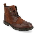 ヴァンセ カンパニー メンズ ブーツ シューズ Men's Virgil Tru Comfort Foam Wingtip Lace-Up Ankle Boot...