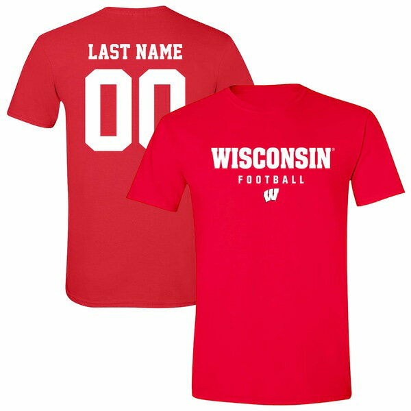 アスリートスレッド メンズ Tシャツ トップス Wisconsin Badgers Unisex Collegiate Football NIL PickAPlayer TShirt Red