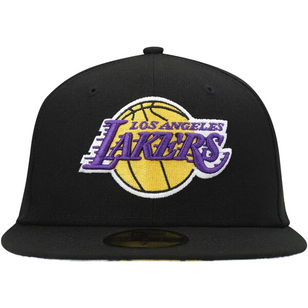 ニューエラ メンズ 帽子 アクセサリー Los Angeles Lakers New Era Team Wordmark 59FIFTY Fitted Hat Black