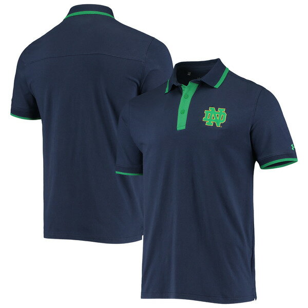 アンダーアーマー メンズ ポロシャツ トップス Notre Dame Fighting Irish Under Armour Game day TriBlend Polo Navy