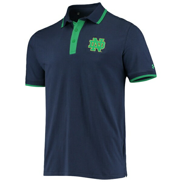 アンダーアーマー メンズ ポロシャツ トップス Notre Dame Fighting Irish Under Armour Game day TriBlend Polo Navy