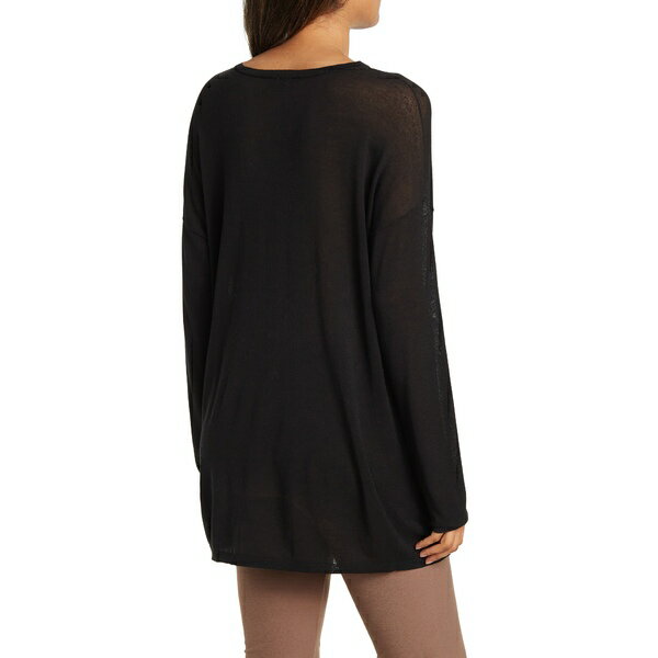 エイリーンフィッシャー レディース カットソー トップス Crew Neck Tunic Black