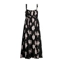 【送料無料】 ウラ・ジョンソン レディース ワンピース トップス Midi dresses Black