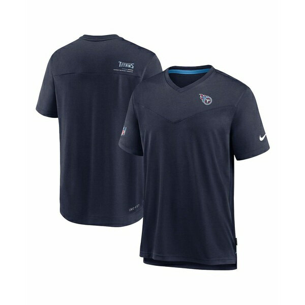 ʥ   ȥåץ Men's Navy Tennessee Titans Sideline Coach Chevron Lo...