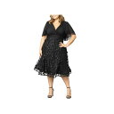 キヨナ レディース ワンピース トップス Plus Size Pretty Petals Mesh Cocktail Dress Onyx blossoms
