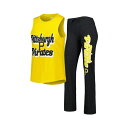 コンセプトスポーツ レディース カジュアルパンツ ボトムス Women's Heather Black and Gold Pittsburgh Pirates ...