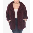 ホワイトマーク レディース ジャケット&ブルゾン アウター Plus Size Plush Hooded Cardigan Jacket with Pocket...