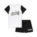 コンセプトスポーツ レディース Tシャツ トップス Women's White, Black New Orleans Saints Plus Size Downfield T-shirt and Shorts Sleep Set White, Black