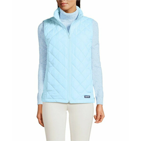 ランズエンド レディース ジャケット&ブルゾン アウター Women's FeatherFree Insulated Vest Subtle blue