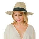 マーカスアドレール レディース 帽子 アクセサリー Trim Detail with Straw Panama Hat Black