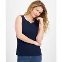 スタイルアンドコー レディース カットソー トップス Women's Sweetheart-Neck Sleeveless Top, Created for Macy's Industrial Blue(4)