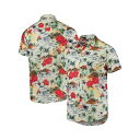 フォコ メンズ シャツ トップス Men's Cream New England Patriots Paradise Floral Button-Up Shirt Cream(4)