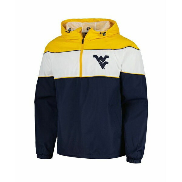 カールバンクス メンズ ジャケット＆ブルゾン アウター Men's Navy West Virginia Mountaineers Center Line Half-Zip Raglan Hoodie Jacket Navy