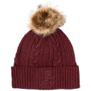 ラルフローレン レディース 帽子 アクセサリー Cable Hat with Direct Embroidery and Stones Pinot Noir